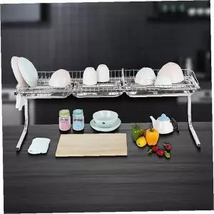 싱크대 식기 건조 선반 스테인리스 길이조절 벽부착 주방 그릇 정리 수납 1단