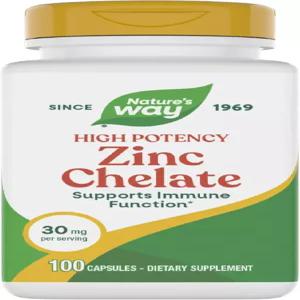 자연의 방식 아연 킬레이트 보충제 면역 기능 지원 1회 제공량당 30mg 100캡슐 포장은 다를 수 있습니다