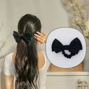 왕리본 곱창밴드 머리끈 블랙