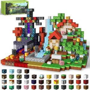 어린이용 토이패드 150PCS 마그네틱 블록 3세 4 5 6 7 8 9 10 자석 큐브 게임 타일 STEM 장난감 크리스마스