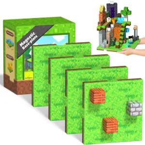 토이유나이티드 4PCS 어린이용 마그네틱 블록 베이스 플레이트 4인치 x 강력 그립 타일 대부분의 큐브에