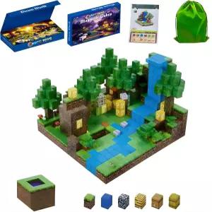 마그네틱 블록 128PCS 큐브 STEM 빌딩 쌓기 폭포 모험 세트 몬테소리 감각 놀이 학습 장난감 어린이 교육용