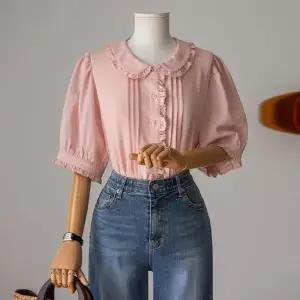 (안나앤플러스) A. 미나 린넨 프릴 블라우스[셔츠E0109H04] 빅사이즈