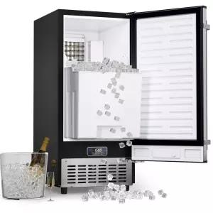 쿨레이크 언더 카운터 제빙기 하루 120파운드 30파운드 얼음 저장 공간 15인치 프리스탠딩 셀프 클리닝