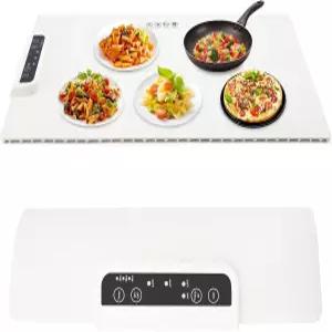 리스프링 푸드 워밍 매트 - 전면 난방 롤러블 및 휴대용 프리미엄 실리콘 나노 소재 3가지 온도 설정 자동