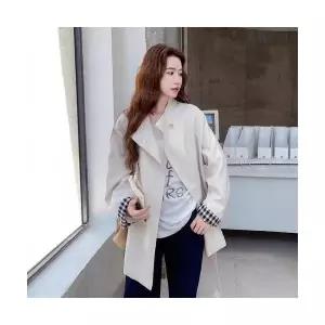 여자하프코트 봄코트 원 케이프 트렌치코트 슬림핏 코트 빈티지 체크 하프 ible1