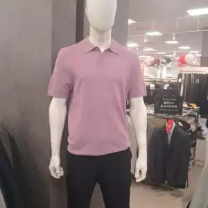 트레몰로 HC09 핑크 카라 니트 티셔츠 봄 남성 핑크 카라 니트 반팔 티셔츠 TRNBS4M24
