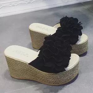 인기상품 통굽 웨지 샌달 실내화 여자 회사 키높이 슬리퍼 [W66AC28_260331]