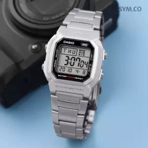 카시오 W-800HD-1A 군인 군인 사각 스퀘어 디지털 풀메탈 남자 메탈 시계 d4