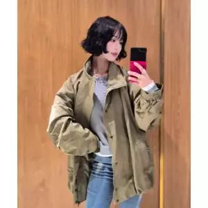 제너럴아이디어 선발매 UNISEX 볼륨 블루종 봄버 점퍼 라이트 카키 GF1UJP005 507250