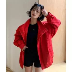 제너럴아이디어 선발매 UNISEX 볼륨 블루종 봄버 점퍼 RED GF1UJP006 507266