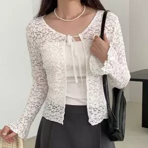 [유어하젤] 나이안 비스코스 레이스 볼레로 가디건_S4673