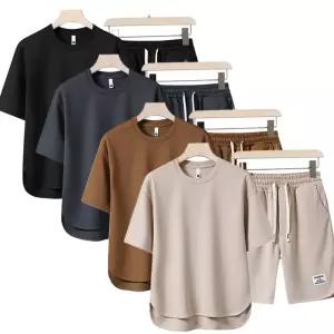 트레이닝세트 남자 여름 와플 반팔 셋업 운동복 츄리닝 러닝 반바지