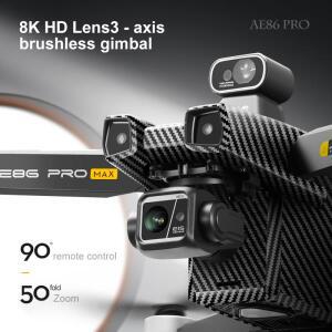 새로운 AE86 Pro Max 전문 드론 4K ESC 듀얼 카메라 360 °   장애물 회피 50배 줌 광학 흐름 포지셔닝 접