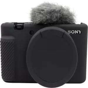 ZV-1 카메라 탈착식 렌즈 커버용 이지 후드 케이스 소니 카메라(블랙)와 호환되는 스크래치 방지 실리콘