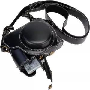 보완 G7X 마크 II III 카메라 케이스 - 소니 DSLR 보호용 가죽 가방 블랙