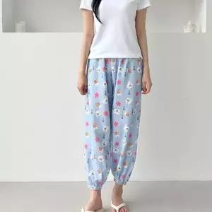 [라일리여성의류] Rly 벌 곰돌이 패턴 조거 귀여운 파자마 여름 바지