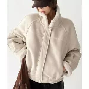 THE GREEN LAB FAUX 스웨이드 블루종 무스탕 밍크/아이보리 1201599