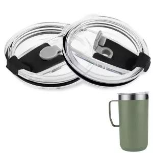 Stanley 709.8ml(24온스) 354.9ml(12온스) 캠프 머그와 호환되는 교체용 뚜껑 2팩, 흘림 방지 단열 컵 뚜껑