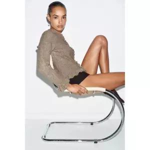 zara 자라 러플 니트 재킷 - 밍크147536