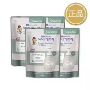 아이깨끗해 핸드워시 프리미엄 클린비건 400ml 리필 x 4개