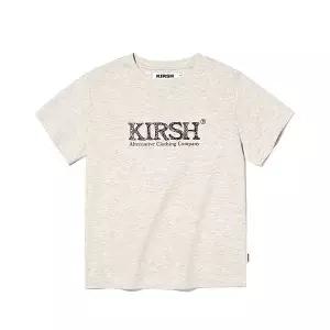키르시 KIRSH 유니 핸드 드로잉 로고 워딩 티셔츠 오트밀 J42C3URS02OTA