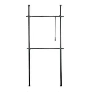 [생활] 블랙 고정식행거 행거 옷행거 2단 행거봉 기둥