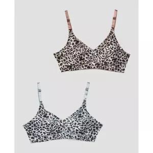 레오파드 흡습성 좋은 풀컵 인견 브라 패드없는브라 윗가슴브라 새가슴브라 40대여성속옷