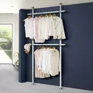 시스템 2단 행거 파이프 폴 고정식 스탠드