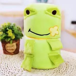 동물담요 휴대용 담요 극세사 연두개구리 담요 휴대용담요