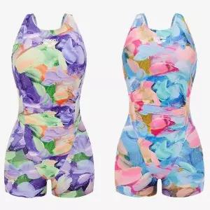 아레나 아쿠아로빅 여성 실내수영복 스프링피오레 2부 반신 입기편한 U백(A6SL1LS02)