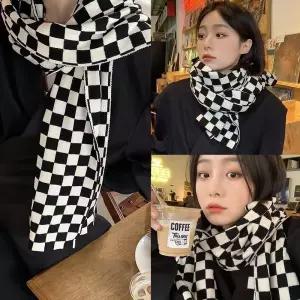 체커바디목도리 체크 머플러 패션 넥웨어 롱 체커보드머플러