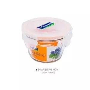 2호 유리반찬통 원형 밀폐용기 유리밀폐용기 반찬통 글라스락 410ml