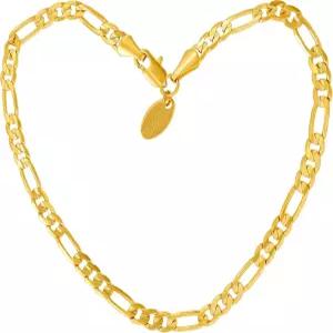 라이프타임 주얼리 여성 골드 발찌 4mm 피가로 체인 발목 팔찌 24k 리얼 도금