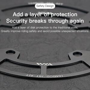 호환 VXM MTB 자전거 크랭크 스타 링 보호대 104BCD 32/34/36/38T/체인링 커버 사이클링 가드 체인휠 부품