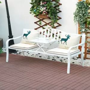 야외 벤치 테이블 일체형 의자 마당 철제 발코니