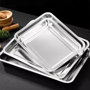 개업용품 업소용 스텐 트레이 대형 H 2.0 주방 쟁반 40x30x2cm