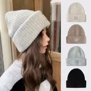 예쁜 두툼한 뜨개 방한모자 여자 여성 비니 귀돌이 모자 종류택1