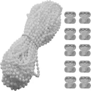 MEOTOT 블라인드 풀 비드 체인 수리 키트 10미터 10.94야드 플라스틱 롤러 로마 수직 그늘 구슬 코드 창