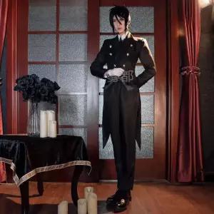 집사옷 남녀 메이드복 외 집사 남녀공용 키리토 할로윈 의상 공용 졸사 파티 코스프레 코스튬