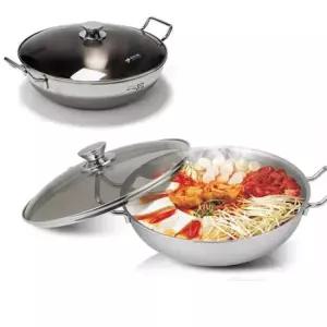 인덕션 국내산 키친아트 인덕션겸용 통3중스텐 전골냄비30cm