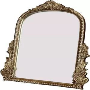 오우징홈 바로크 샴페인 골드 빈티지 베니티 미러 13x10 인치 벽걸이 및 테이블탑 이중 사용 침실 서랍