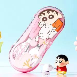 짱구 스푼포크 케이스세트-핑크 스푼포크 캐릭터식기 스푼 포크