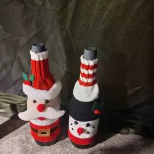 크리스마스 산타 눈사람 니트 와인커버 와인커버 데코주머니 와인장식