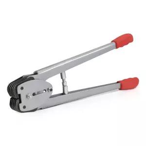 JIADI 스트랩 씰러/크림퍼 1/2 -5/8 폴로필렌 PP 밴드 수동 밴딩 도구 빨간색 15인치 확장 핸들 포함