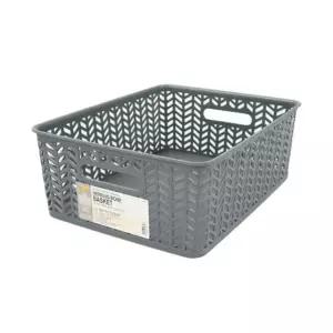 헤링본 바스켓 4호 오픈형 (색상랜덤) 플라스틱바구니 플라스틱보관함