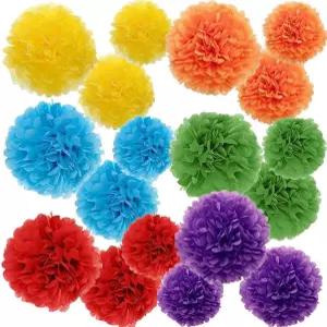 가보예잇 페이퍼 폼 컬러 티슈 플라워 생일 축하 결혼식 파티 할로윈 크리스마스 야외 장식 10개 12 14인치
