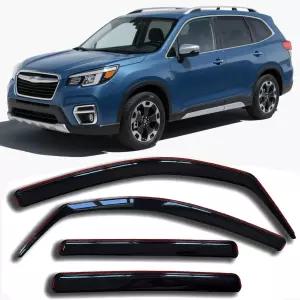 채널 내 창문 바이저 레인 가드 스바루 포레스터 2019-2024 윈드 디플렉터 통풍구 선 차양 방패와