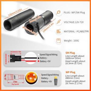 Ebike 트위스트 스로틀 WUXING 158X 오른쪽 핸들 스로틀 전기 자전거 스쿠터 24V 36V 48V 60V 72V 전자 자