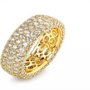 바젤 여성용 와이드 이터니티 링 웨딩 밴드 - 18k 화이트 또는 로즈 골드 도금 큐빅 지르코니아